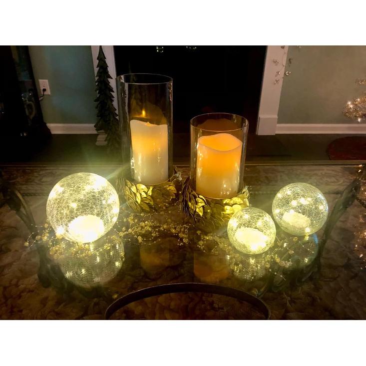 Crackle Globe LED Lamp Battery Operated