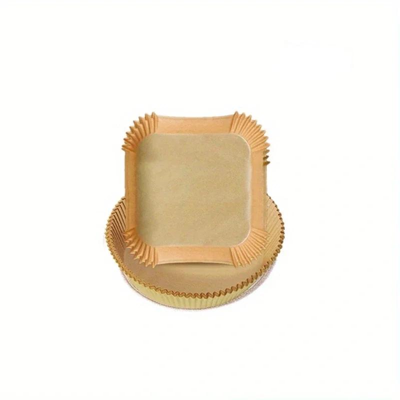 Air Fryer Disposable Paper Air Fryer Accessories Square Round Oil-proof Liner Non-Stick Mat for Kitchen Oven Baking