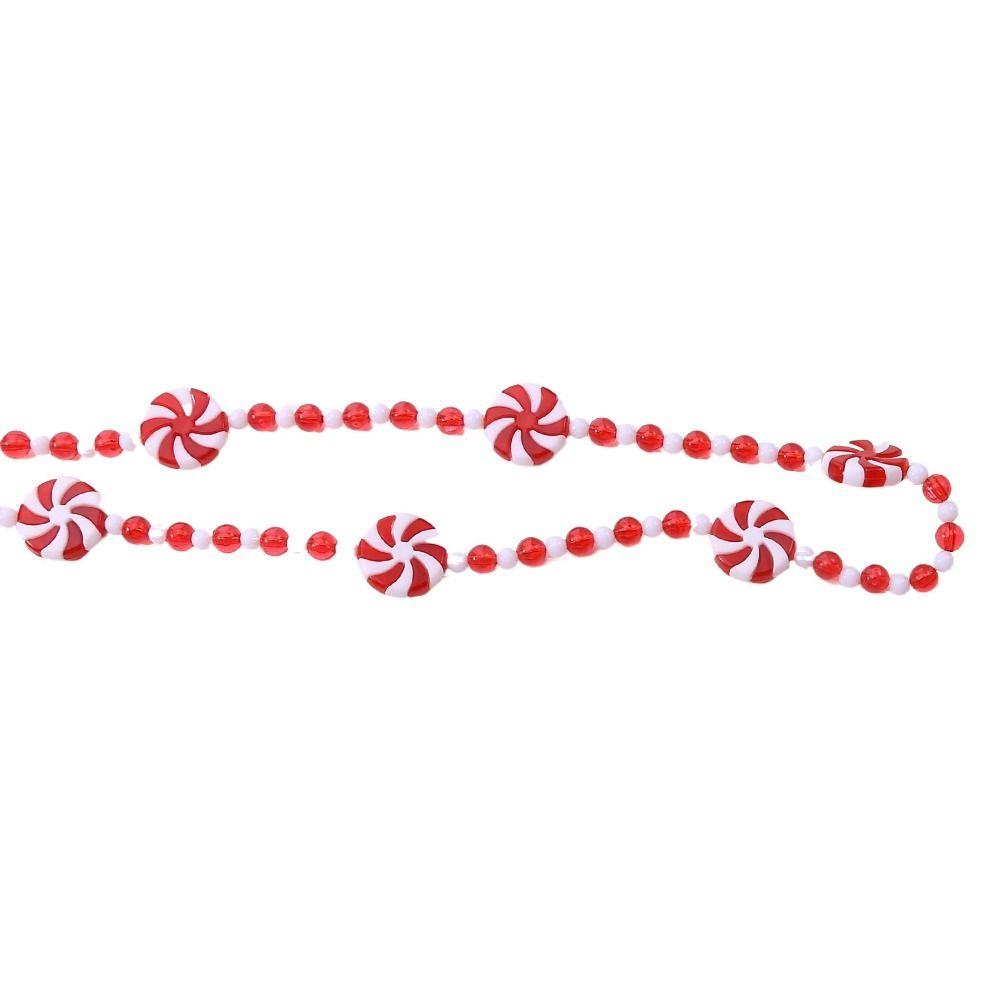 Acrylic Christmas Peppermint Bead String Lollipop Wreath Candy Pendant  Kids