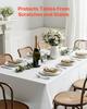 White Tablecloths for Rectangle Tables, 6 Pack, 70 x 120 Inches, Reusable and Machine Washable Table Clothes, Wrinkle-Resistant Polyester Fabric Table