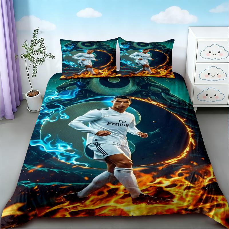 CR7 Bettwäsche-Set Fußball Cristiano Ronaldo Bettwäsche-Set für ein komfortables und atmungsaktives Schlafzimmer Geburtstagsgeschenke