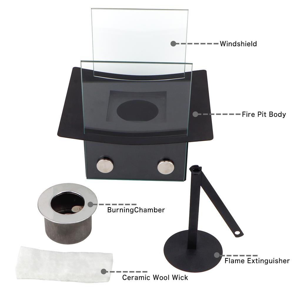 Small Portable Garden Fireplace Mini Ethanol Tabletop Fireplace Enjoy Gathering Time (EU US Stock)