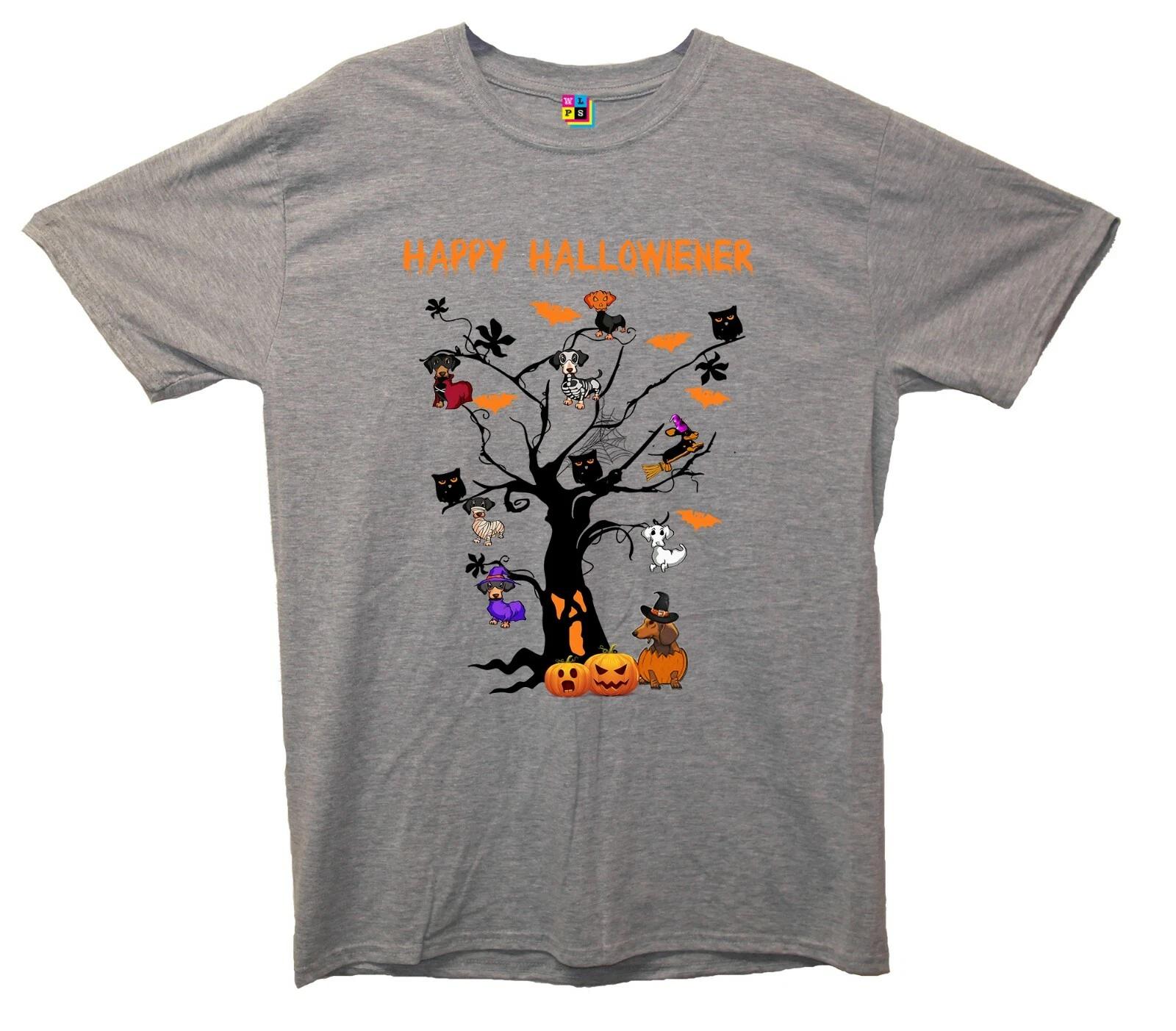 Happy Hallowiener Sausage Dog Halloween Printed T-Shirt S