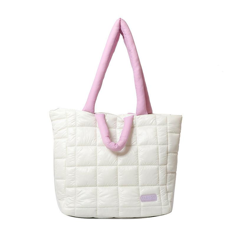 Fashionable Large Capacity Diamond Grid Cotton Jacket Tote Bag Women's 2023 Winter New Popular All-match Underarm Shoulder Bag