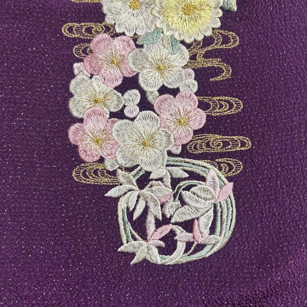 Used Final Price Reduction - Limited To 20 Items - New - Made In Japan - Silk - Chirimen - Embroidered - Obiage - 1000