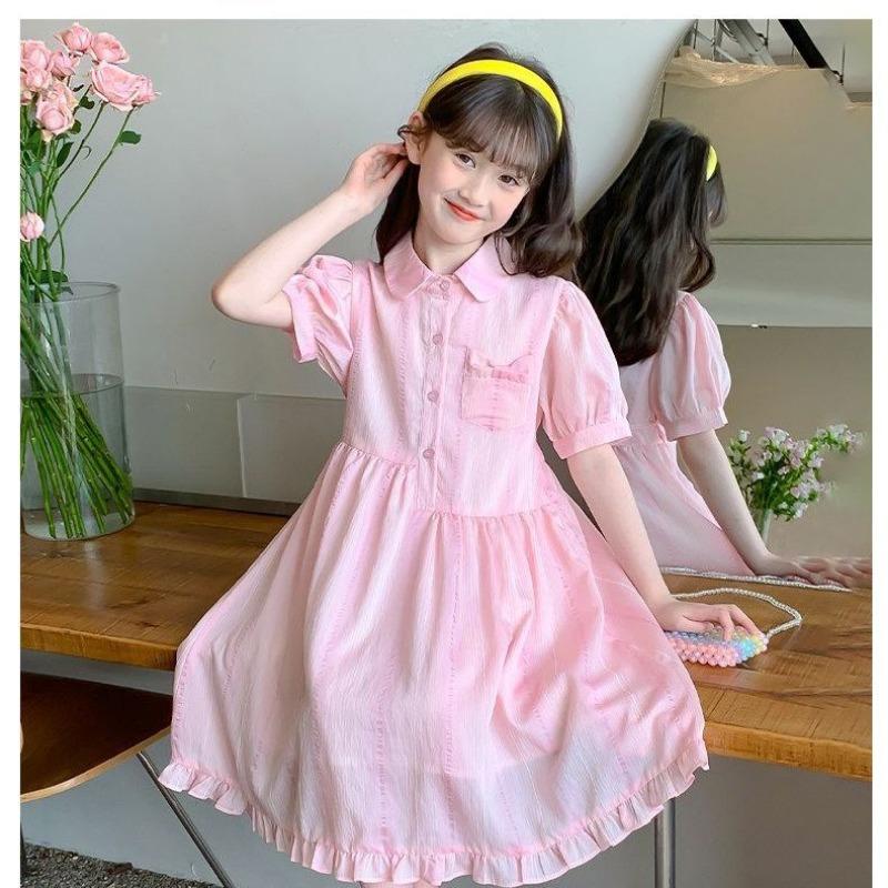 Sweet Pink Dress for Girls - Summer Children's Fashionable Princess Dress