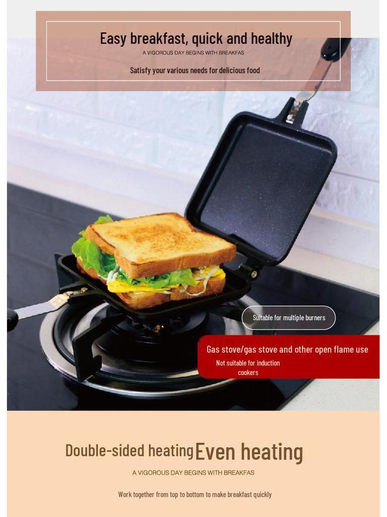 Dubbelsidig non-stick panna för grillade smörgåsar, biff, frukost och bakning.
