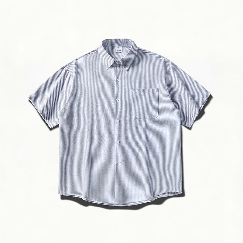 Summer Short Sleeved Shirt Jacket Ice Silk Workwear Short Sleeved Shirt Men's Short Sleeved Shirt