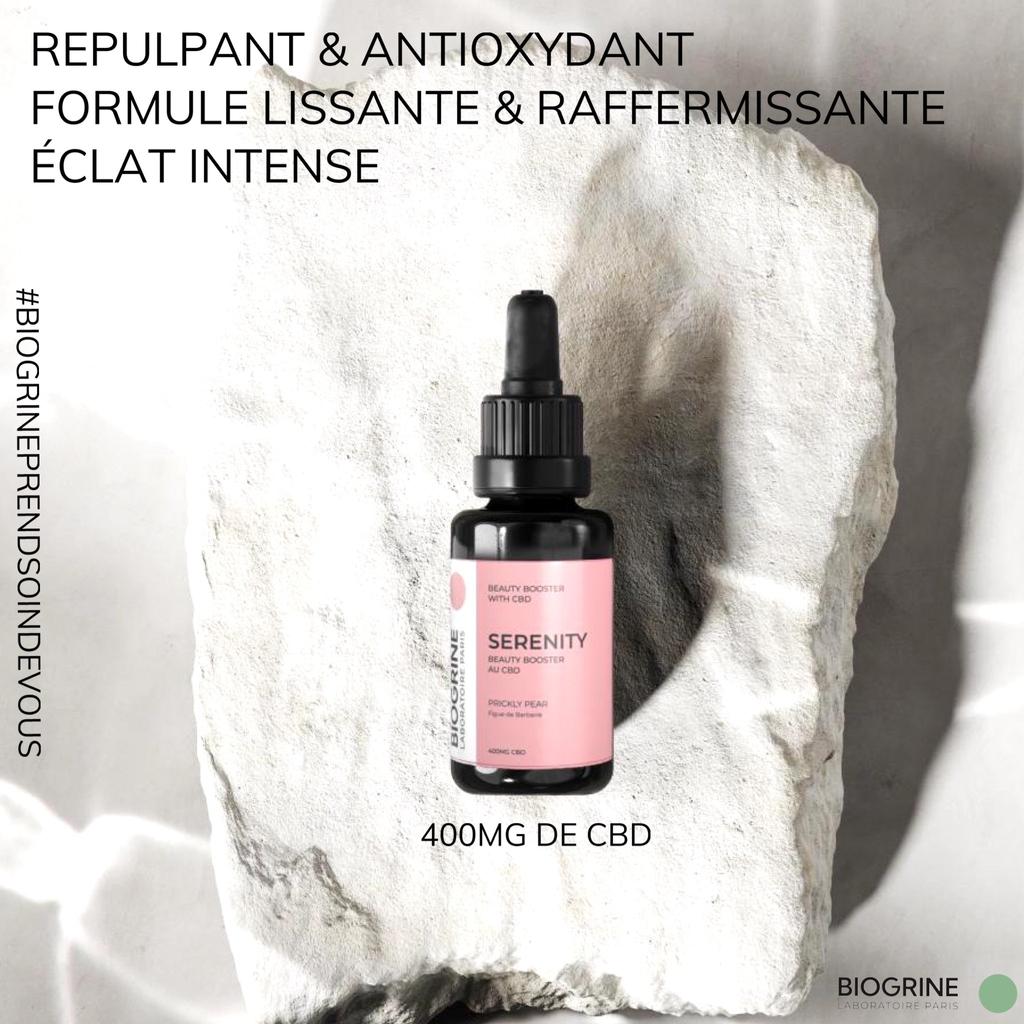BIOGRINE SERENITY Beauty Booster mit CBD|400 mg CBD-15 ml|Antioxidans|Feigenkaktus|Glättung, Straffung, Mischhaut|Intensive Ausstrahlung