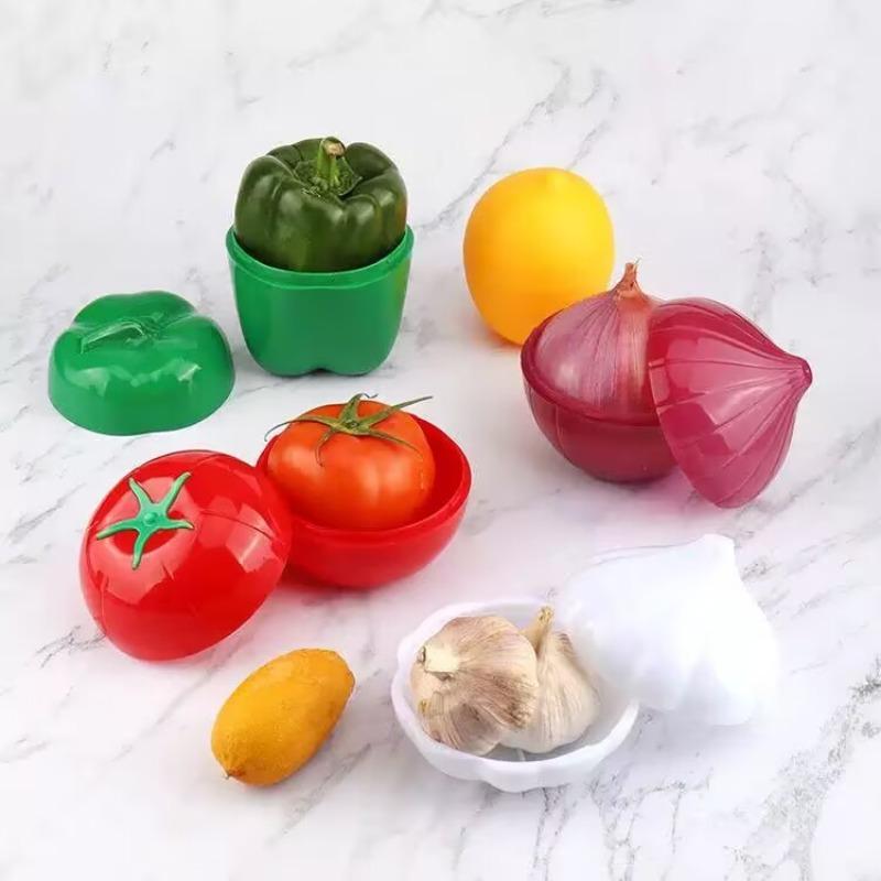 1pc Summer Fruits Crisper Creative Kitchen Refrigerator Vegetable Containers Onion Avocado Tomatoes Lemon Fresh Storage Box