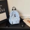 Schoolbag Sweet Soft mist silhouette splashing ink Gypsy star printing small schoolbag College students daily commuting Lightweight storage backpack