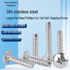 304 Stainless Steel Self-Tapping Screws: Large Flat Head, M2-M5, Cut Tail, Flat/Milled Tail Options