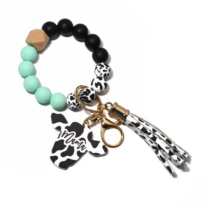 Autumn Inspire Western Bull Head Keychain & Men s Silicone Bead Bracelet