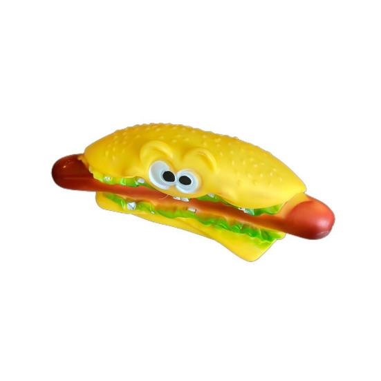 Dog Squeaky Toy Vinyl Chew Toys with Built-in Sound Realistic Burger, French Fries, A