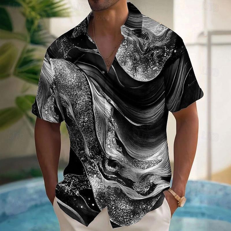 Men s floral print shirt button down short sleeve shirt fashion casual vacation beach wear summer spring lapel shirt plus size S