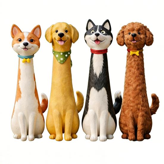 Handcrafted Quirky Dog Vase Whimsical Resin Dog-Shaped Flower Vase for Desk Bookshelf Indoor Outdoor Home Garden Decor