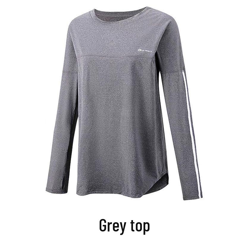 

Женский весенне-осенний быстросохнущий комплект для йоги: Топ с длинным рукавом и свободные брюки XXL 70-78 kg