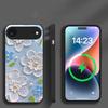 Cream Rice White Petals Suitable for iPhone 17 Pro Max 16E 15 Pro 14 13 Plus 12 Mini 11 XR Xs 7 8 16 Air Black Glass Phone Case