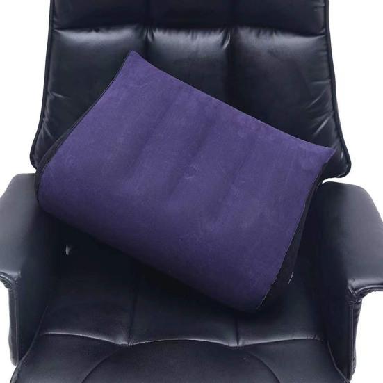 Multi-functional Inflatable Pillow Leak-proof Thicken Inflatable Lumbar Support Wedge Pillow Portable Travel Flocked Triangular Sleeping Cushion