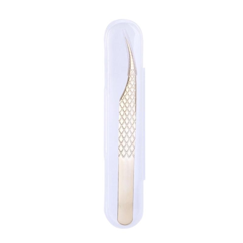 Ergonomic Grip Stainless Steel Eyelash Tweezers with Non Slip Handle for Comfortable Extended Beauty Tool