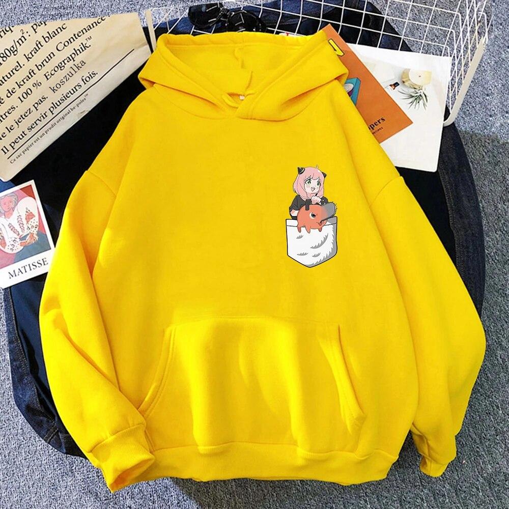 Cute Anya and Pochita Classic Hoodie Hoodies Winter Anime SPY X FAMILY Women Spring/Autumn Unisex Sweatshirt Harajuku Sudaderas Unisex
