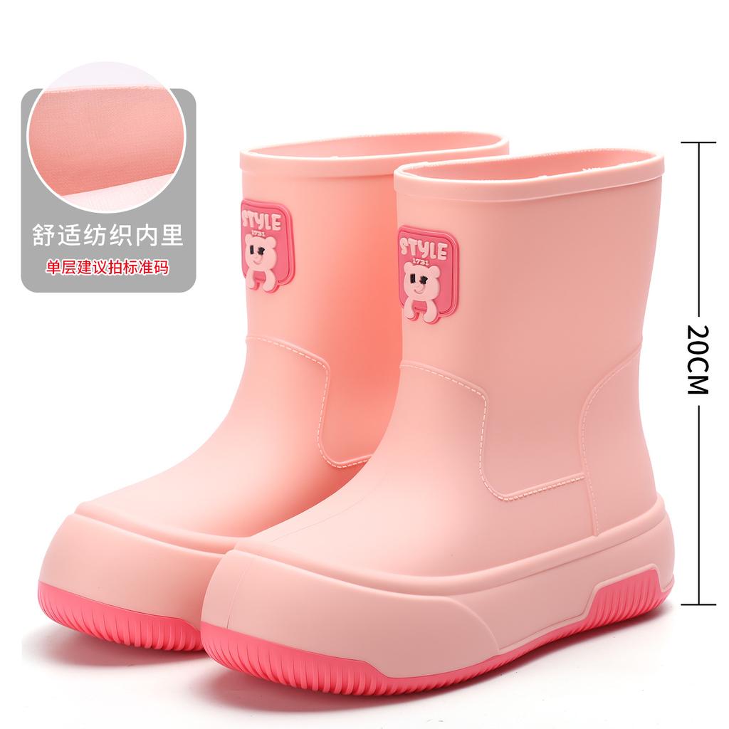 Rain Shoes Women's Lightweight Short Tube Water Shoes Bundle Women's Rain Boots Waterproof Ultra-light Fashion Soft Sole Outer Wear Women