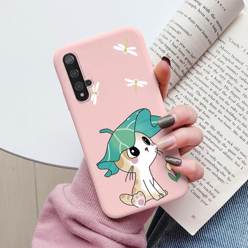 Flowers Funda For Huawei Nova 5T Capa NOVA5T 5 T Phone Case Soft Silicone Cute Cat Bear Back Cover For Nova5 T Coque Bag Fashion