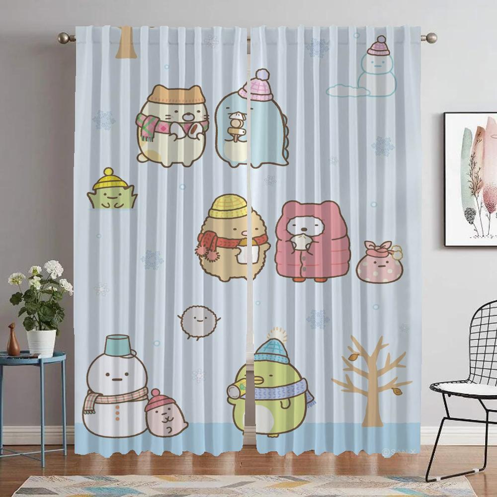 

Современные шторы для гостиной 2 штуки Sumikko Gurashi Разделительная оконная штора для комнаты 2 панели Хэллоуин украшение жалюзи ребенок W50xH70cmx2pcs-CL