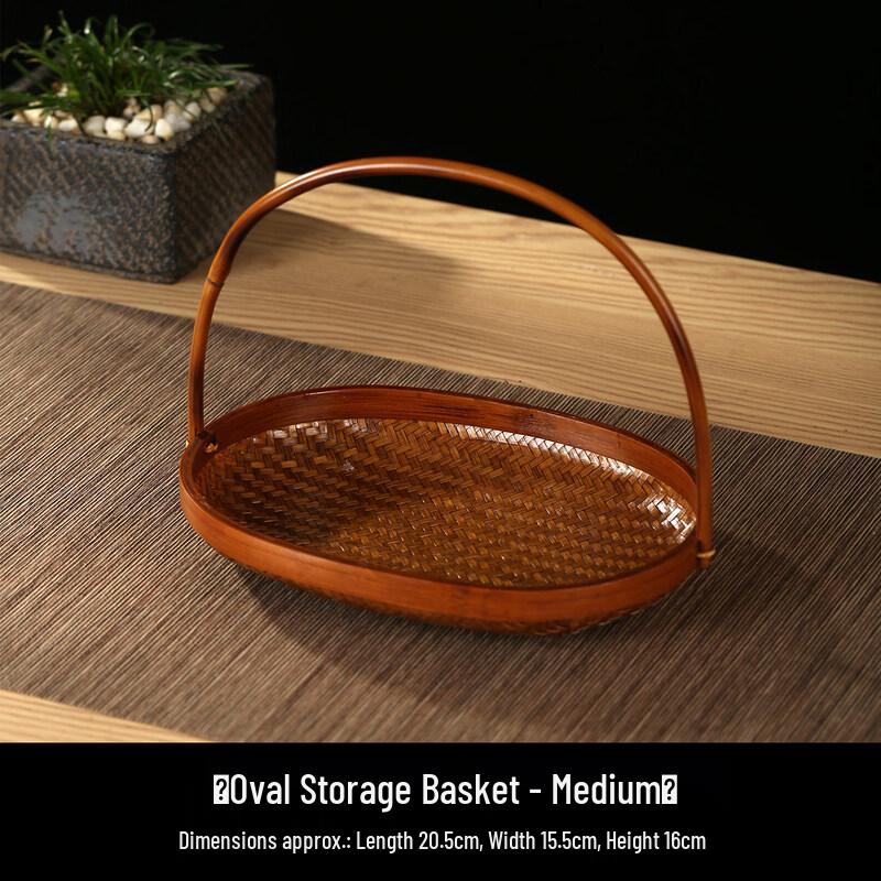 Handmade Lacquer Bamboo Woven Fruit & Storage Basket