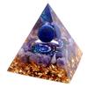Orgonite Pyramid Natural Power Lapis Stained Glass Purple Quartz [GOLD STONE] Figurine, Stone, Stone, Purification, Amethyst, Lazuli, Style,