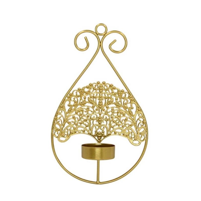 

Luxurious Wall Sconce Metal Tree Designs Candle Holders European Retro Hanging Candlestick for Party Gatherings Decors золотой