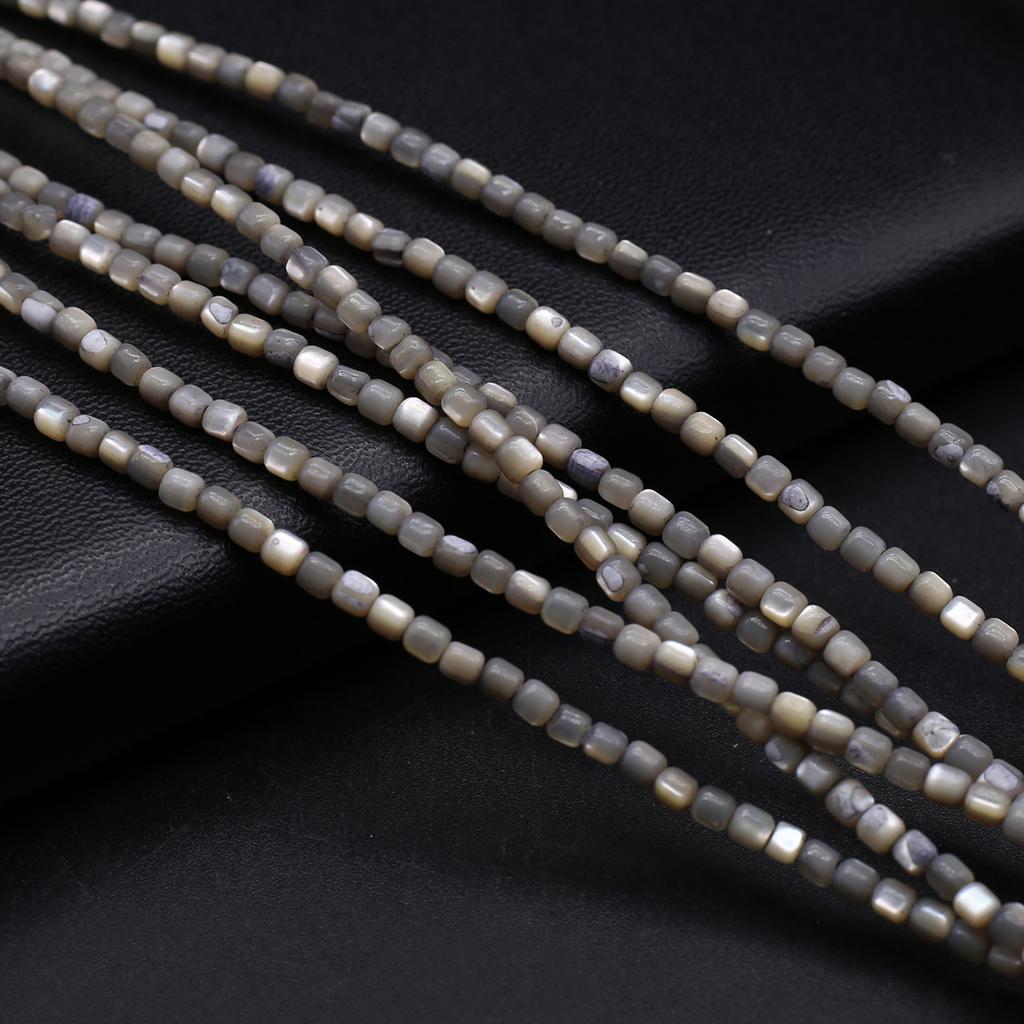 1Strand Natural Freshwater Shell Beads 3.5×3.5mm,Square Coloured Shell Loose Spacer Beads for Jewelry Making DIY Bracelet Accessories Beading 38cm