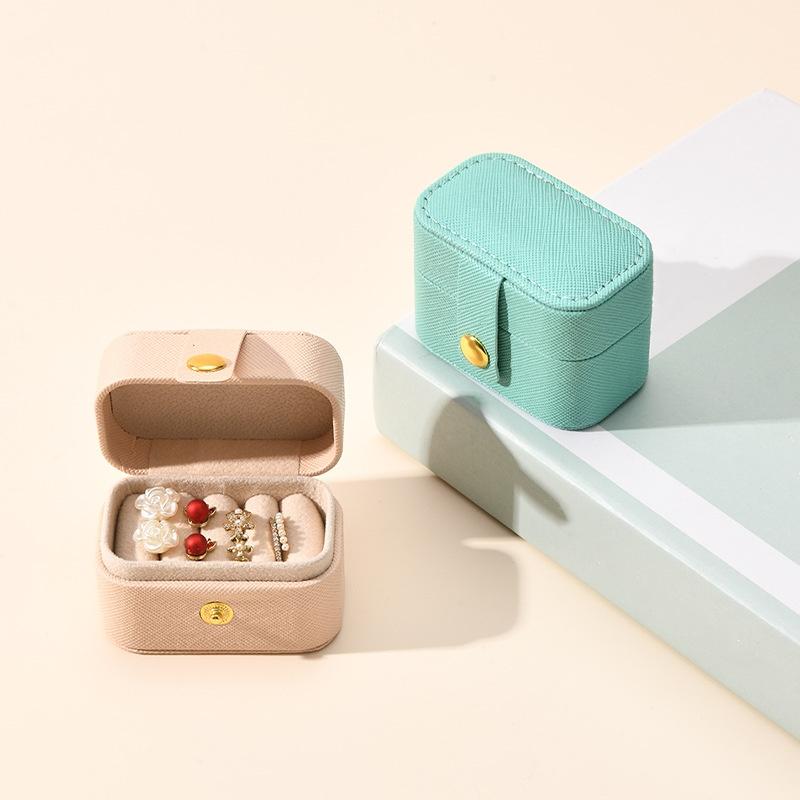 Mini Jewelry Storage Organizer Box Ring Earring Storage Box Portable Travel Handheld Small Jewelry Box Case