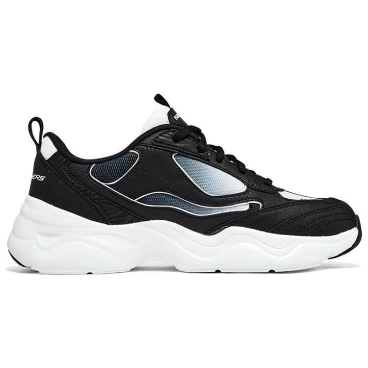 Skechers DLites Airy 3.0 Trendy Low-Top Dad Sneakers Women Sneakers Black White 896075-BKW