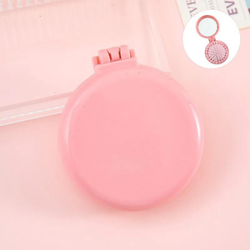 Portable Folding Air Cushion Comb and Mirror - Stylish Student Massage Brush for Girls