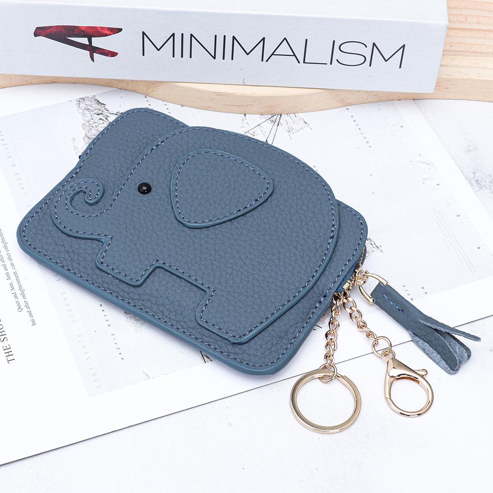 Animal Elephant Shape Coin Purse with Hanging buckle Fashion Women Genuine Leather Chic Clutch Coin Organizer for Girls