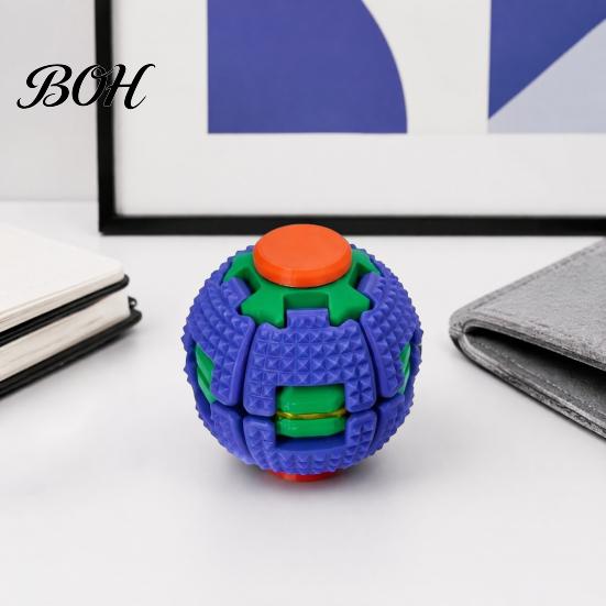 Spinning Ball Toy 3D Printed Press Spin Spiky Ball, Stress Anxiety Relief Fidget Spinner, Spinner Decompression Rotating Desk for Kids Teens