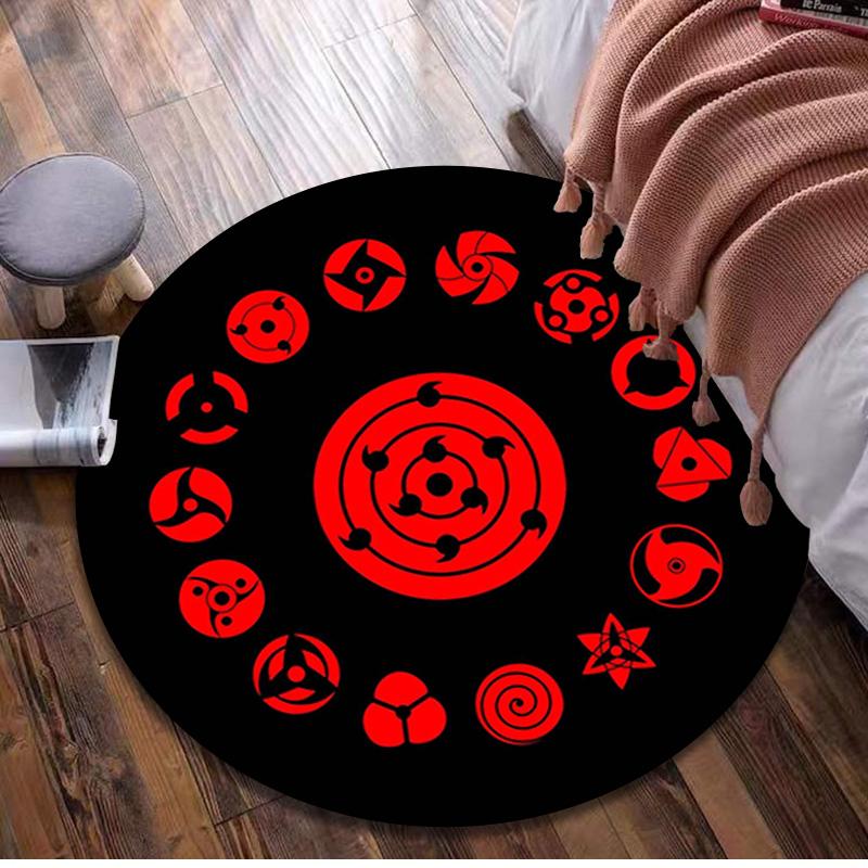 Naruto Circular Rug Office Decorative Carpet For Living Room Bedroom Door Mat Floor Carpet Computer Chair Area Rug