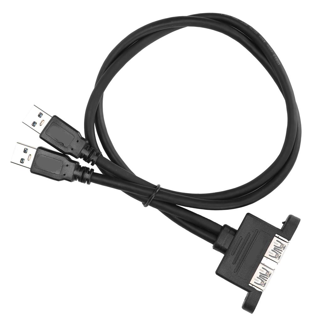 USB Extension Cable Double Port External Baffle Conversion Line with Ear Screw Hole50cm