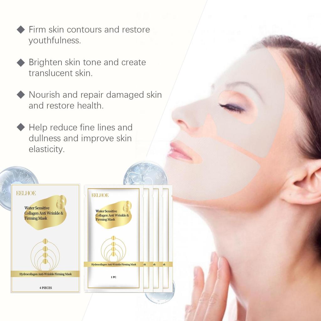 EELHOE Kollagenmaske (4 Stück): Reduziert feine Linien, strafft und glättet die Haut, bietet antioxidative Vorteile, nährt, spendet Feuchtigkeit und bekämpft Falten.