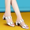 2023 Korean Fashion Mid-Heel Women's Sandals – Non-Slip Chunky Heel Summer Slippers for Female Students