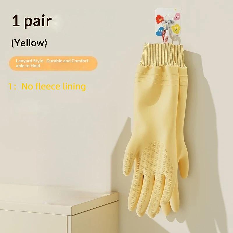 1 Paar Wasserdichte Spülhandschuhe Reißfest Warmes Fleece Reinigerhandschuhe Verdickte Gewindebündchen Manschette Wäschehandschuhe