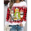 Womens Round Neck Pullover Sweatshirt With 3D Christmas Tree Print Casual Comfort Fit 2025