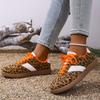Leopard Print Platform Sneakers Women  Spring Faux Suede Casual Flat Shoes Woman Non Slip Thick Sole Sport Shoes