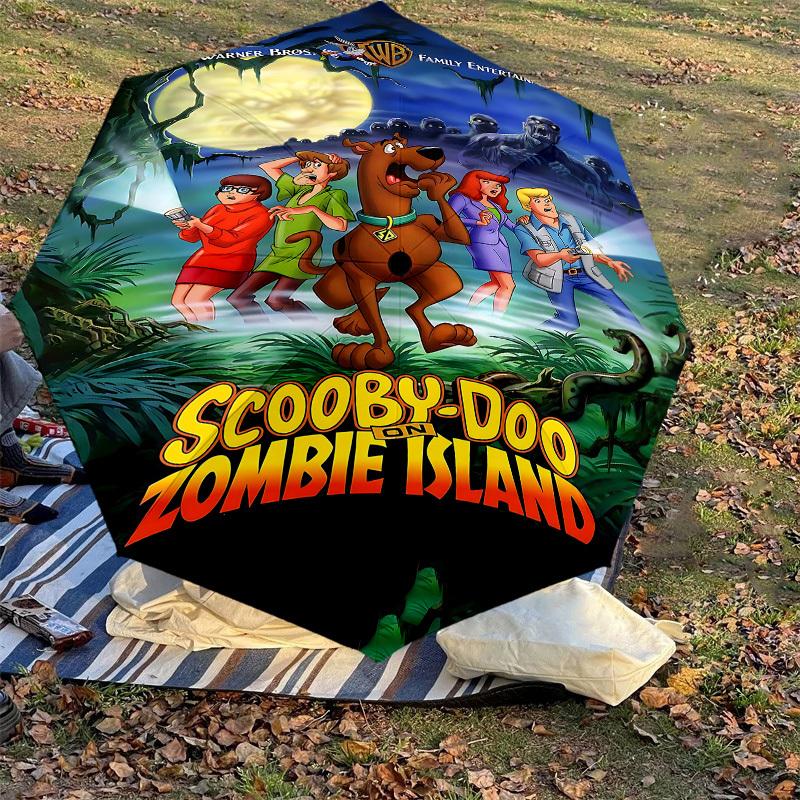 1PC Scooby-Doo Zombie Island Umbrella-8-Rib Reinforced, Automatic Open, Lightweight & Durable, Cute Fashion Accessory for Outdoor, D2634