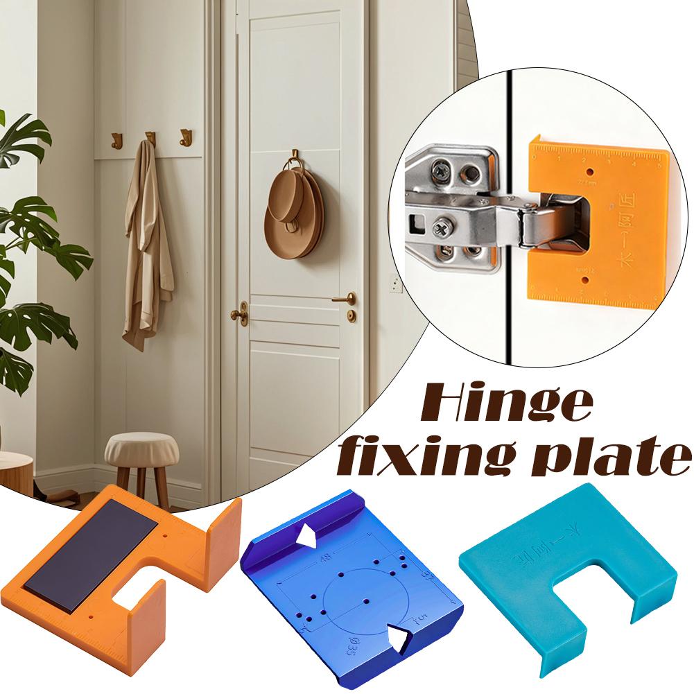 Hinge Jigs Positioning Plate With Magnetic Quick Hinge Drill Installation Aid Fixed Hole Opener for Cabinet Door Tool Y4P3