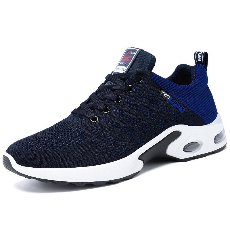 Changfengshu Men's Shoes Large-size Processing Custom Fly-woven Breathable Sports Shoes Lightweight Soft-soled Running Shoes Shallow-mouth Air Cush