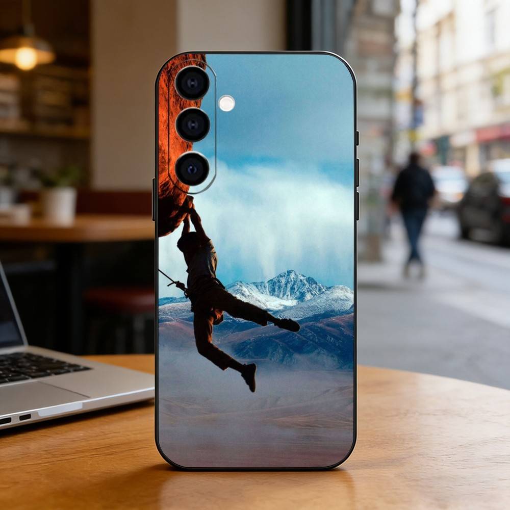 R-Rock Climbing Wall Phone Case For Samsung Galaxy A73,A72,A71,A70,A53,A52,A51,Others Soft Black Cover