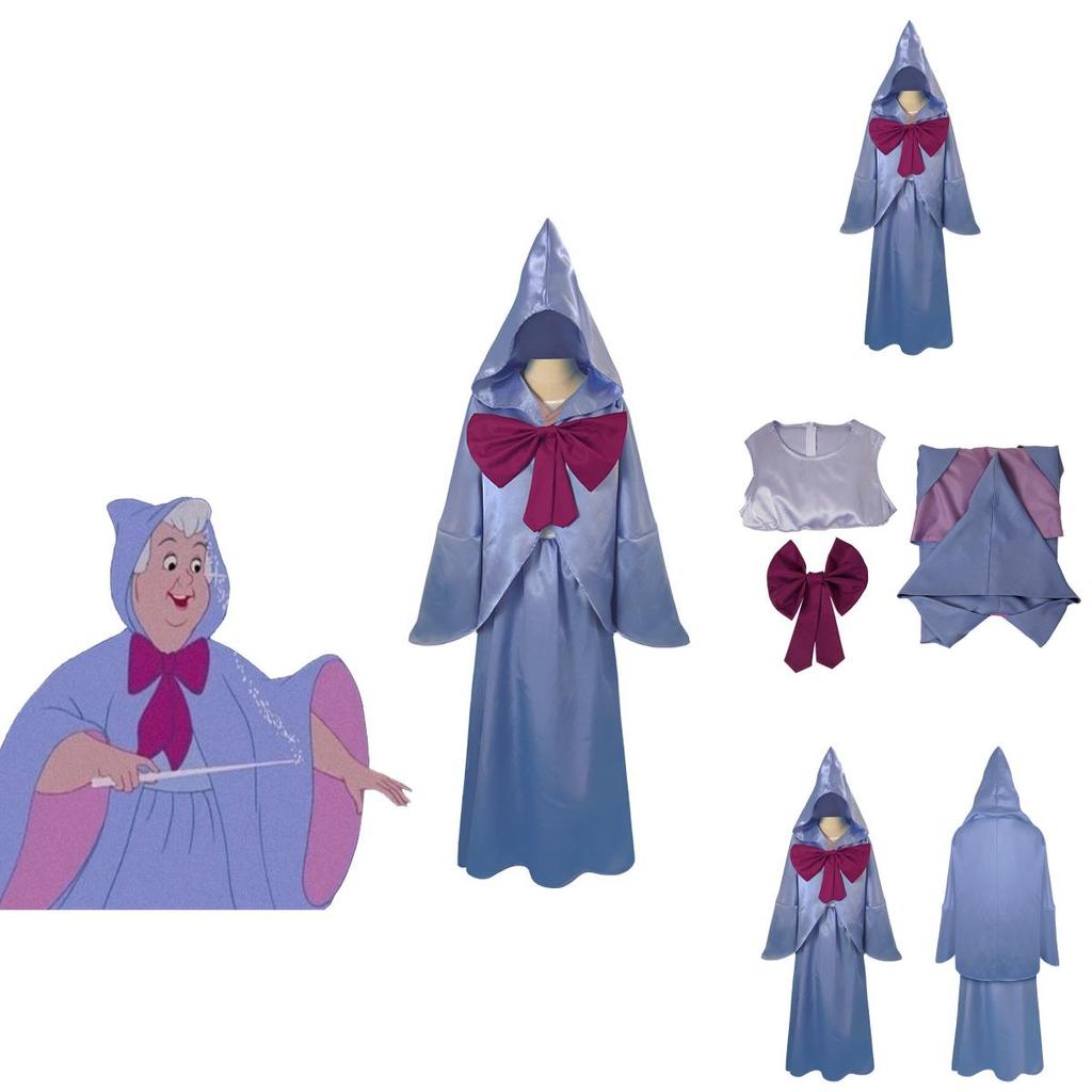 Aschenputtel Cosplay Kostüm für Damen Fee-Paten-inspiriertes Outfit für Halloween und Bühnenauftritte Auf Lager)