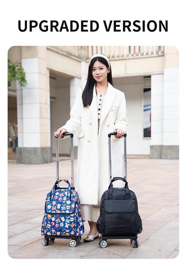 Lightweight Foldable Travel Bag with Spinner Wheels and Pull Handle for Men and Women